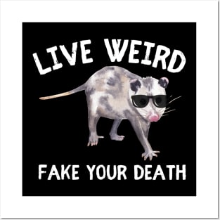 Live Weird Fake Your Death Funny Opussum Meme Posters and Art